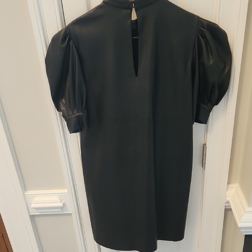 Sachin + Babi Black Quilted Puff Sleeve SAMPLE Dress - Picture 5 of 8